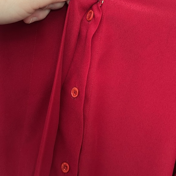 VTG Women’s OSCAR DE LA RENTA Polyester Top Womens Clergy Chef Fashion 6 Red - Picture 4 of 10